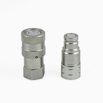 Flat face hydraulic quick release coupling and probe for high-pressure fluid systems.