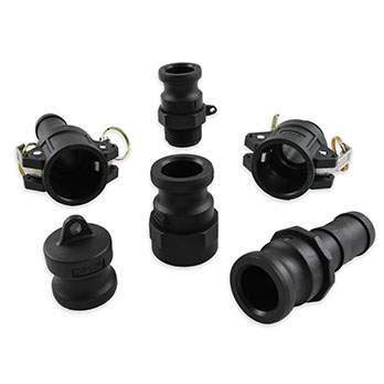 Polypropylene Cam & Groove couplings for lightweight and chemical-resistant hose connections