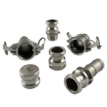 Stainless steel Cam & Groove couplings for high-strength, corrosion-resistant hose connections in industrial and hygienic applications