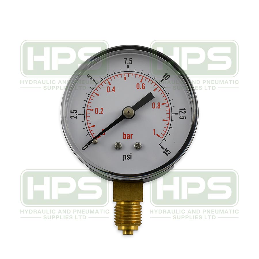 100mm 3/8&quot; bottom entry -1/0 bar -30hg Dual Scale Press&#39; Gauge