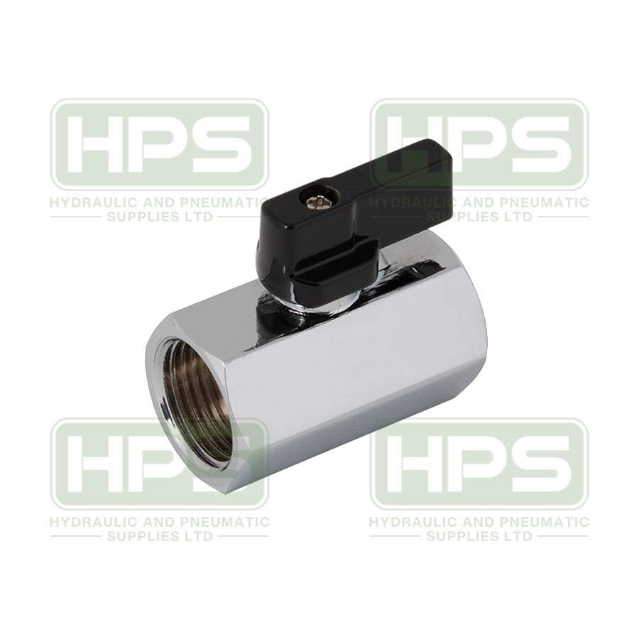 1/8&quot; BSP MINI BALLVALVE F/F BLACK HANDLE