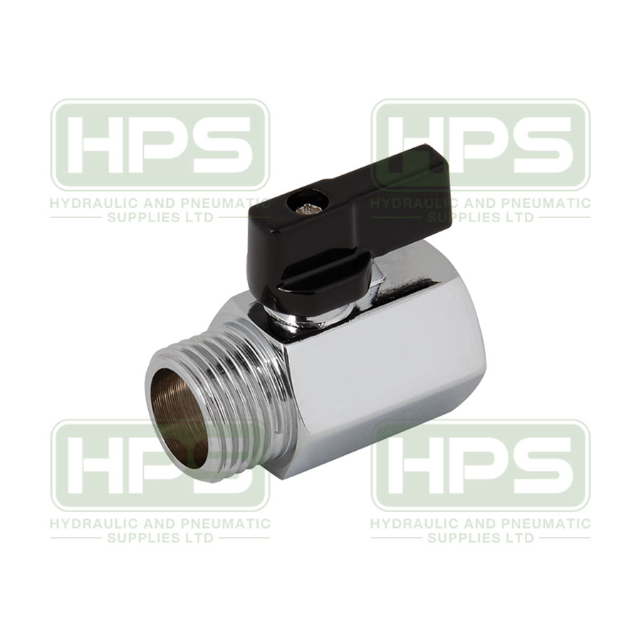 1/8&quot; BSP MINI BALLVALVE M/F BLACK HANDLE