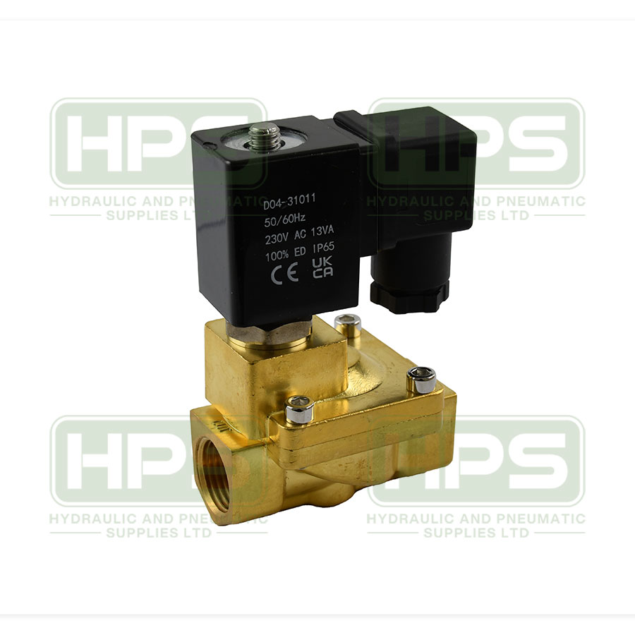 1/2&quot;bsp 2/2 Brass Solenoid Valve,  24V DC Pilot Operated, NBR Seal, Normally Closed